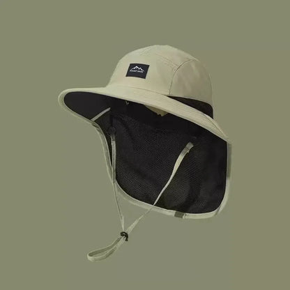 Unisex Wide Brim Waterproof Sun Hat with Neck Flap