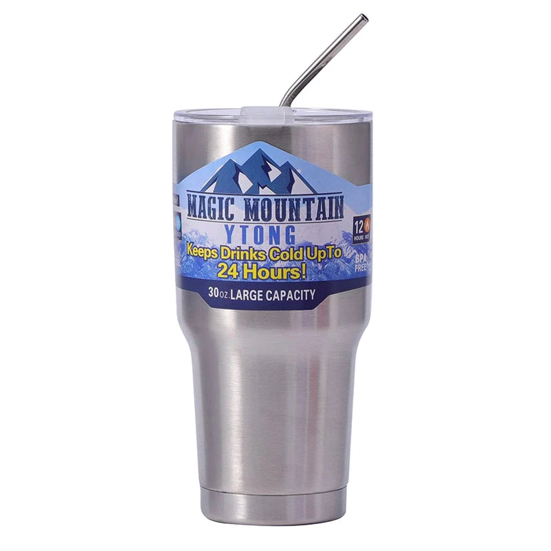 Stainless Steel Vacuum Insulated Tumbler with Straw