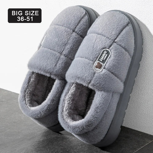 Unisex Warm Plush Heel Wrap Indoor Slippers