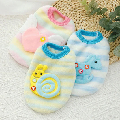 Cute Printed Fleece Sweater for Small Dogs Winter Pet Clothing