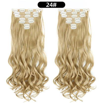 22 Inch Curly Wavy Clip In Hair Extensions 7PCS
