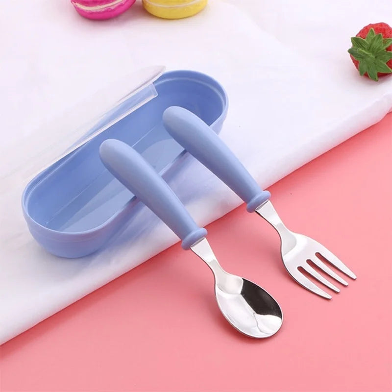3 Piece Kids Stainless Steel Cutlery Set with Case