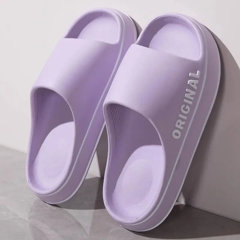 Unisex Letter EVA Slides Thick Sole Non Slip Summer Slippers
