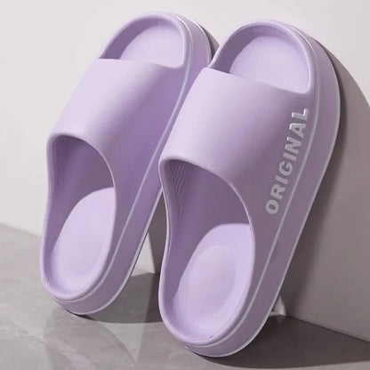 Unisex Letter EVA Slides Thick Sole Non Slip Summer Slippers