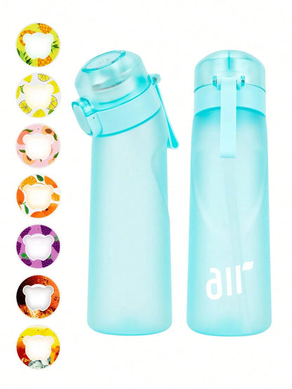 Leak Proof Sports Water Bottle with Straw and Flavor Pod