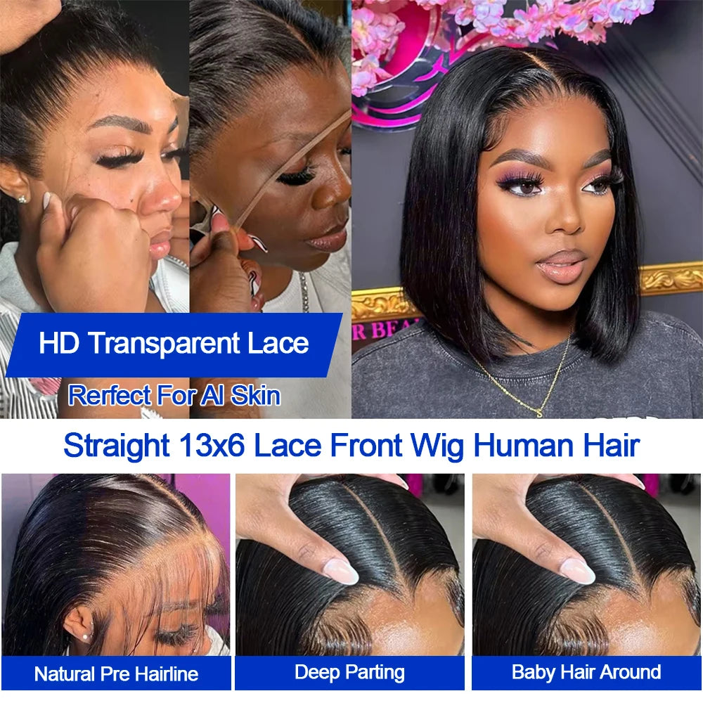 Brazilian Bone Straight Bob HD Lace Wig