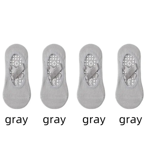 1 or 4 Pairs Women's Anti Slip Yoga Pilates Socks