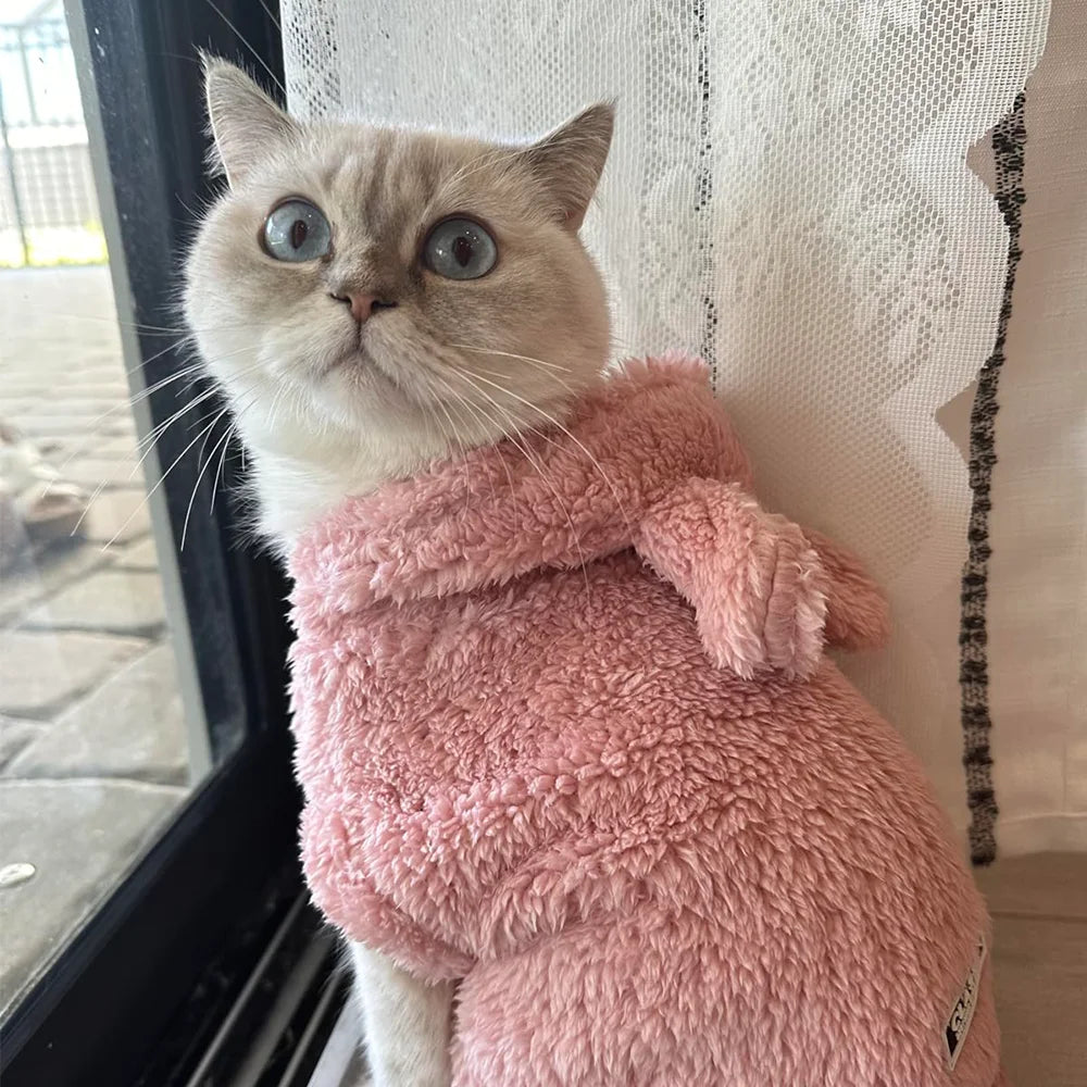 Soft Fleece Cat Sweater for Small & Medium Dogs Winter Pet Coat