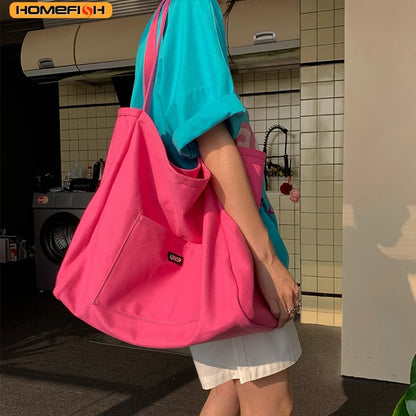 Reusable Canvas Tote Shoulder Bag for Women Daily Shopping