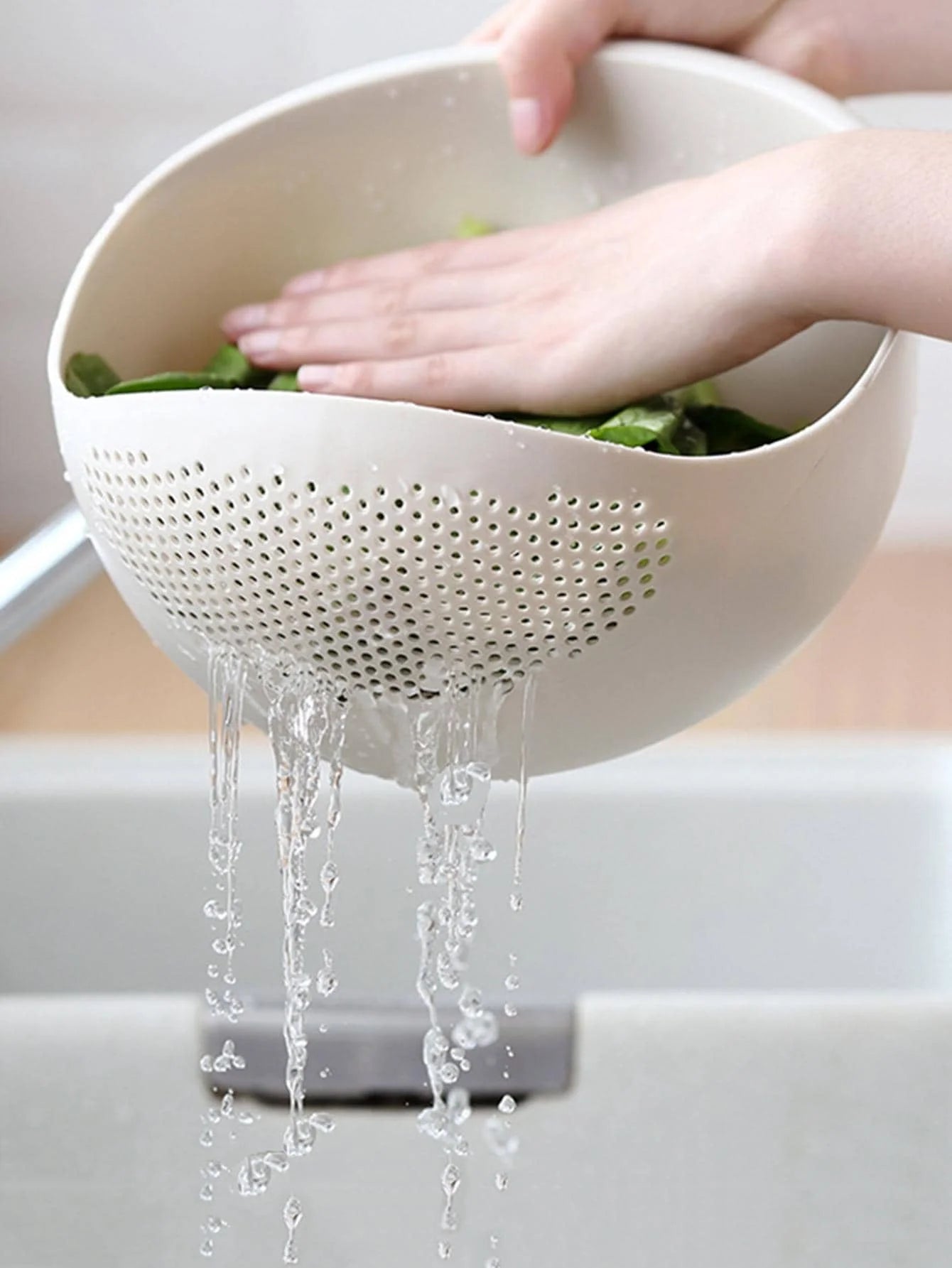 Kitchen Colander Drain Basket with Handle for Rice, Fruit & Vegetables