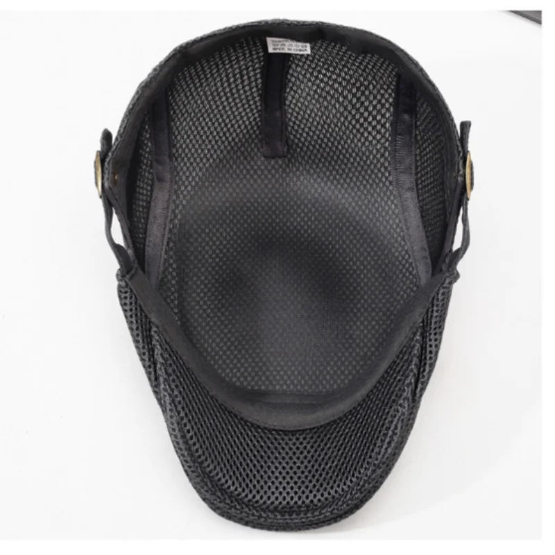 Men's Breathable Mesh Newsboy Flat Cap