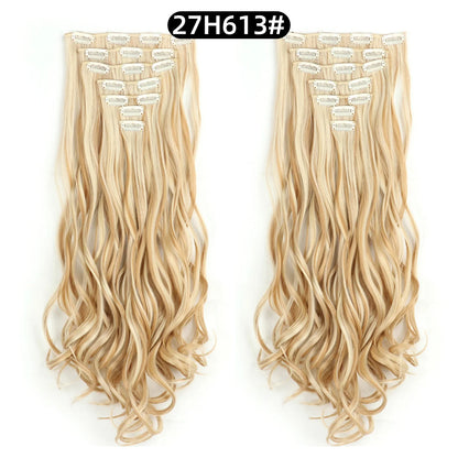 22 Inch Curly Wavy Clip In Hair Extensions 7PCS