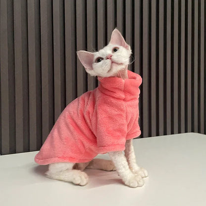 Sphynx Cat Sweater Hoodie Warm Pet Jumpsuit