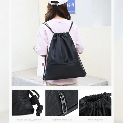 Unisex Lightweight Drawstring Sports Backpack with Zipper