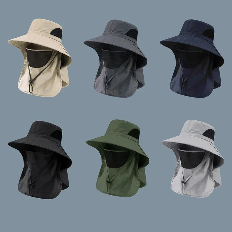 Unisex UV Protection Fishing Sun Hat with Neck Flap