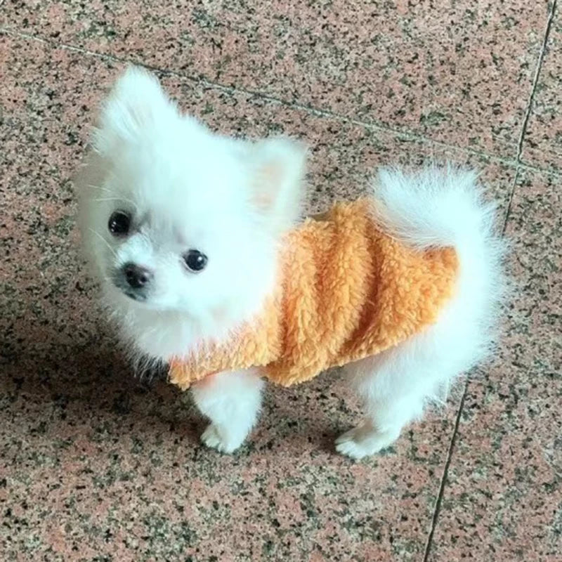 Cute Printed Fleece Sweater for Small Dogs Winter Pet Clothing
