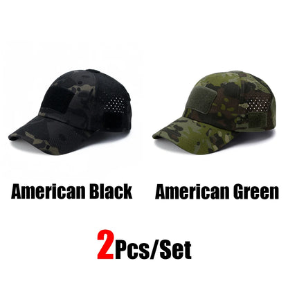 1 or 2 Pack Men's Camouflage Outdoor Baseball Caps