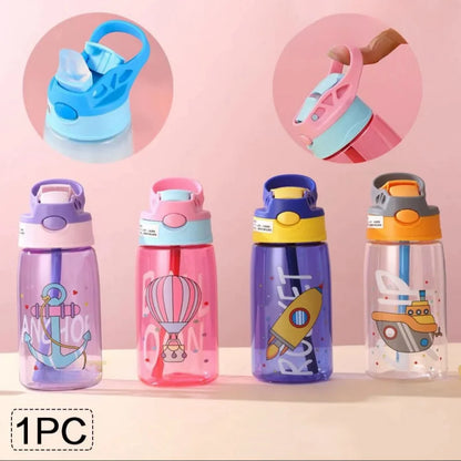 Kids Water Bottle with Straw and Handle