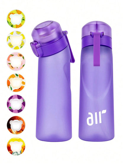 Leak Proof Sports Water Bottle with Straw and Flavor Pod