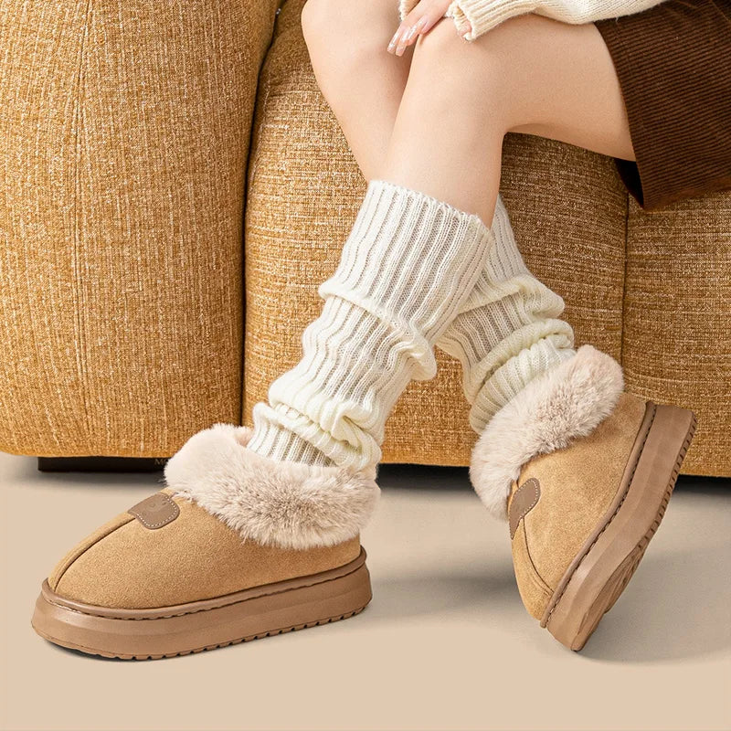 Unisex Fleece Lined EVA Winter Slippers with Ankle Cover