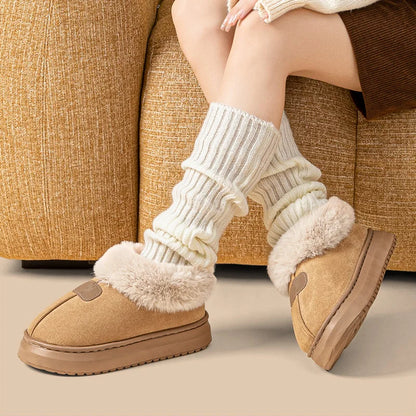 Unisex Fleece Lined EVA Winter Slippers with Ankle Cover