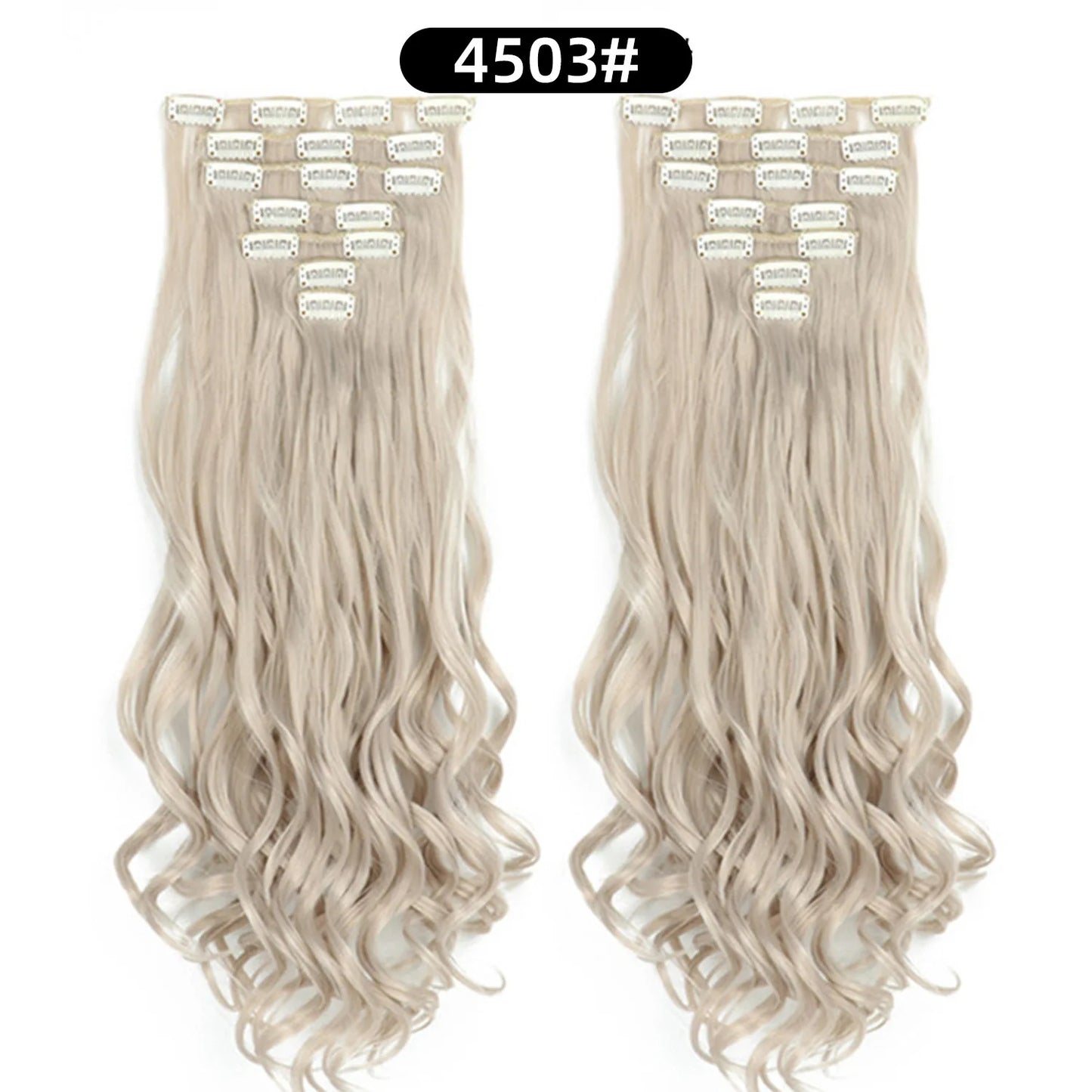 22 Inch Curly Wavy Clip In Hair Extensions 7PCS