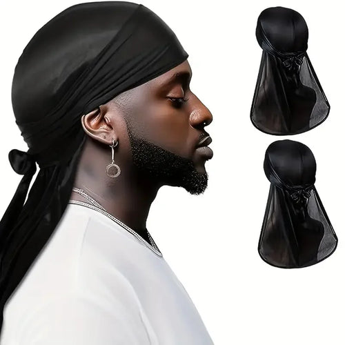 Unisex Silky Long Tail Durag Headwrap