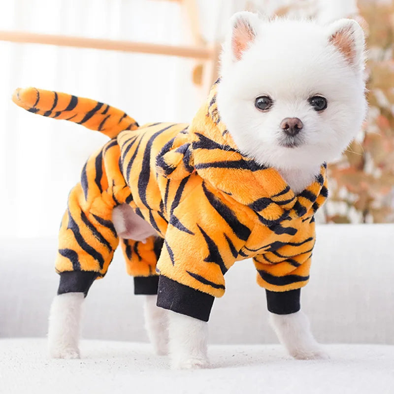 Soft Fleece Pet Jumpsuit Hoodie for Small Dogs & Cats Winter Coat