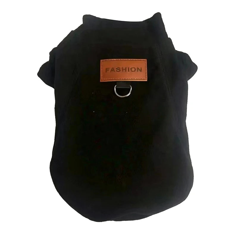 Warm Solid Color Dog Hoodie for Small Dogs & Cats Winter Pet Clothes