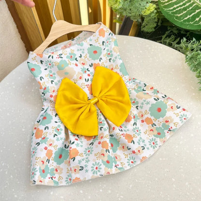 Cute Princess Dress with Bow for Small & Medium Dogs & Cats