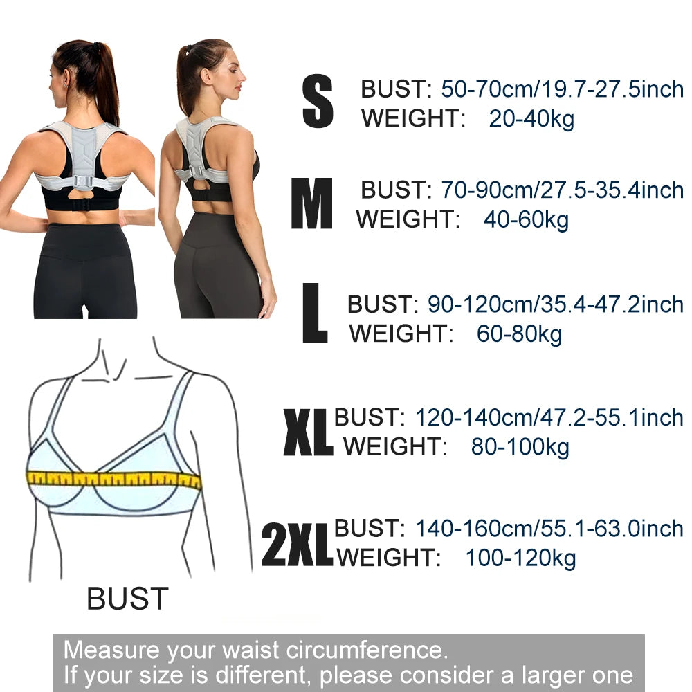 Adjustable Back Posture Corrector Shoulder Support Brace