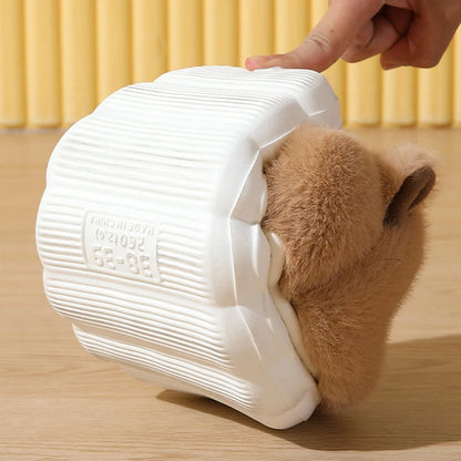 Cute Capybara Plush Slippers for Women Warm Non Slip Winter Home Shoes