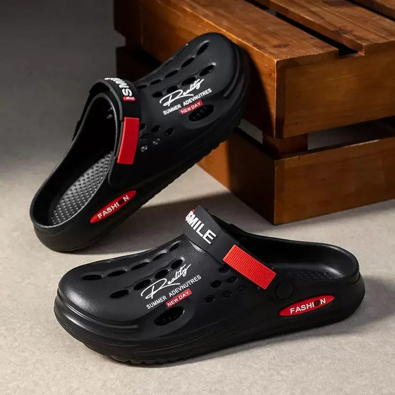 Men’s EVA Hole Mules Thick Sole Non Slip Summer Slides