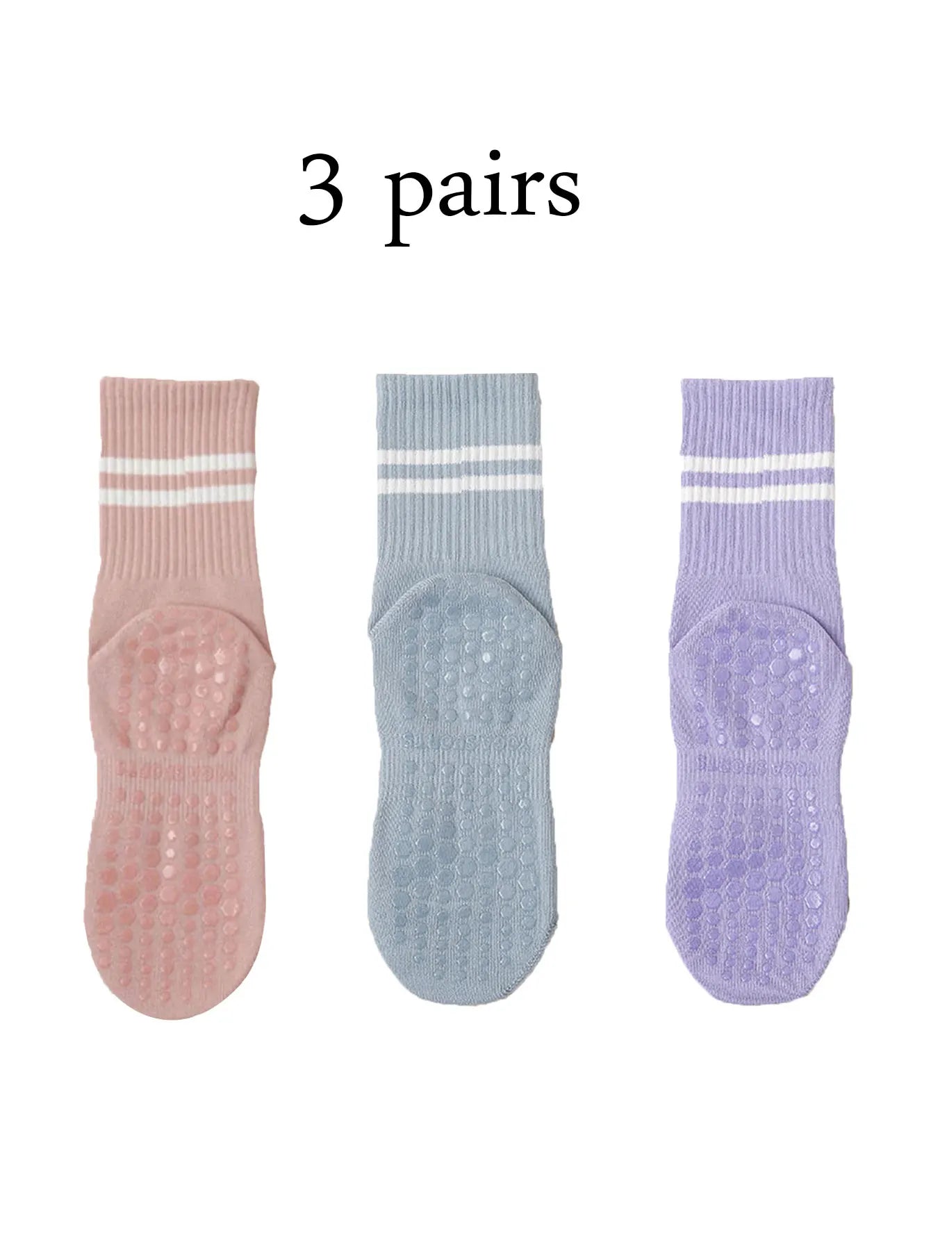 4 Pairs Women's Non Slip Yoga Pilates Socks