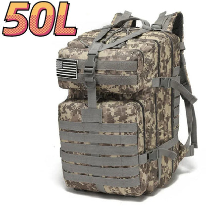 30L or 50L Waterproof Tactical Hiking Backpack