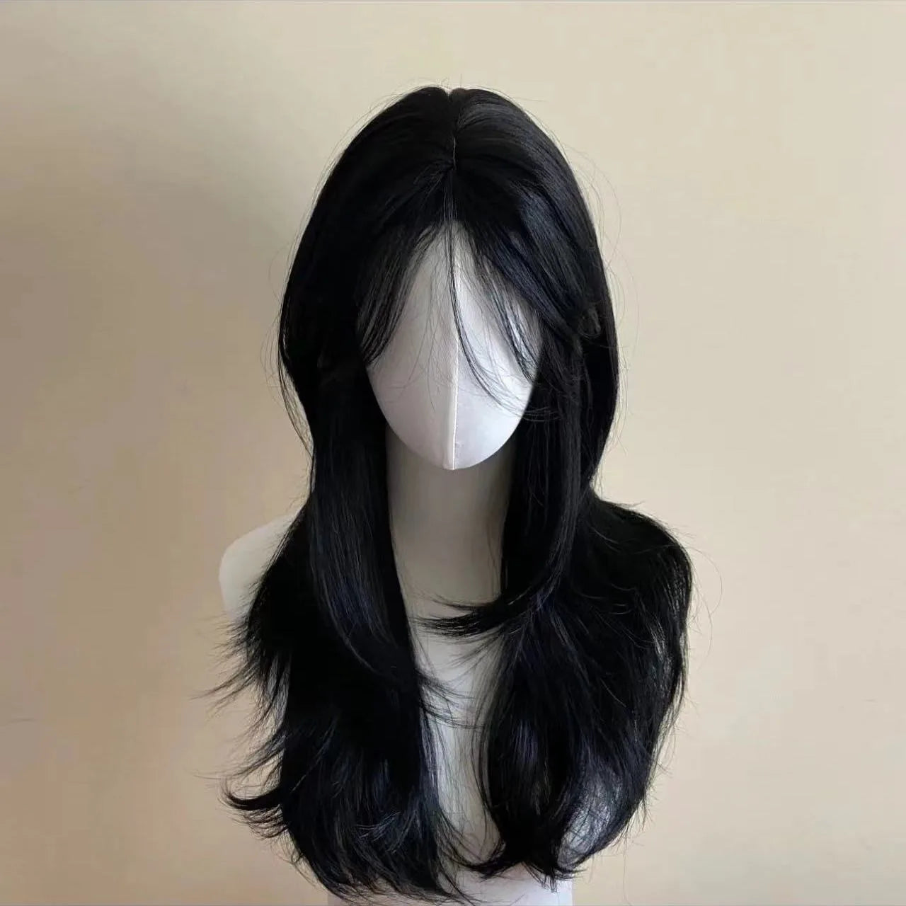 Black Body Wave Headband Wig with Bangs