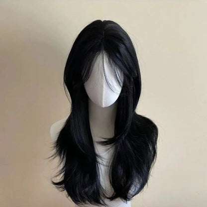Black Body Wave Headband Wig with Bangs
