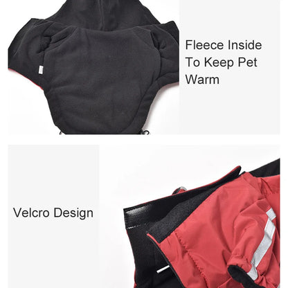 Waterproof Warm Hooded Dog Coat with Reflective Details for Small Dogs & Cats
