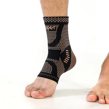 1 or 2 Pack Copper Infused Compression Ankle Support Sleeves