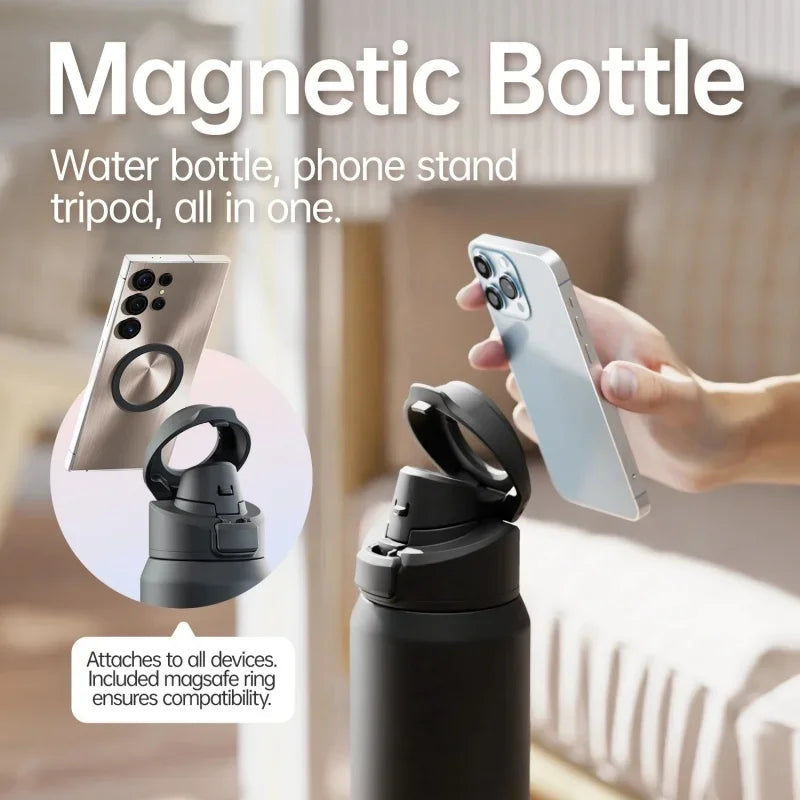 710ml or 950ml Insulated Sports Water Bottle with Magnetic Phone Holder