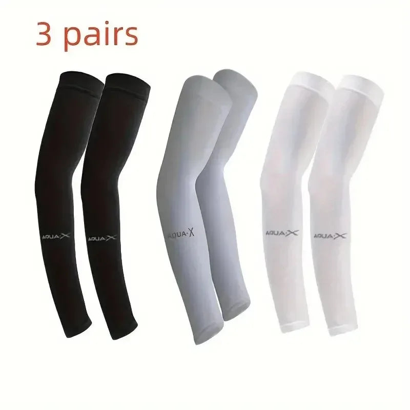 3 Pairs Cooling Breathable UV Protection Arm Sleeves