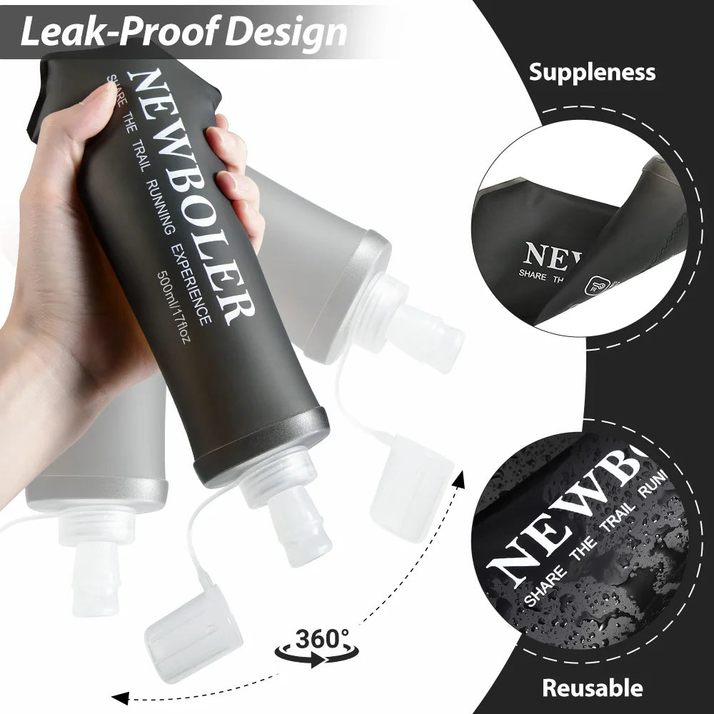 150ml to 500ml TPU Collapsible Soft Flask Water Bottle