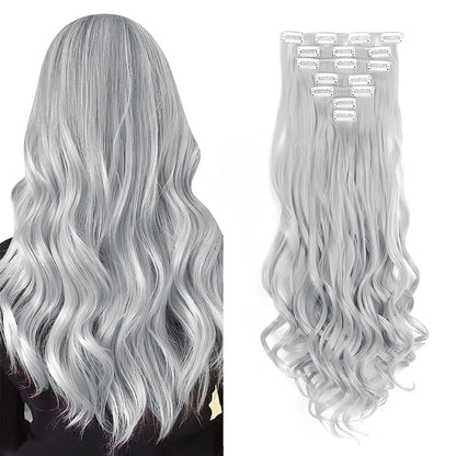 22 Inch Curly Wavy Clip In Hair Extensions 7PCS