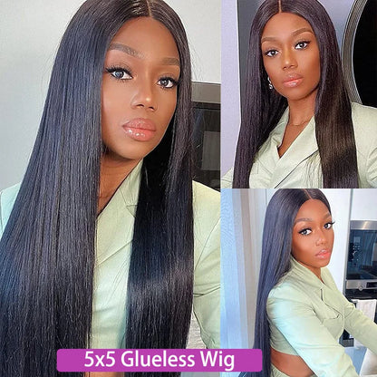 Women's Body Wave Glueless Brazilian Human Hair Closure Wig
