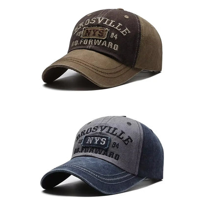 Men's Washed Embroidered Curved Brim Baseball Cap