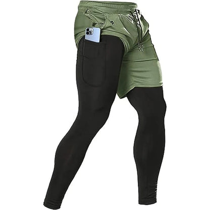 Men's 2 in 1 Running Training Pants