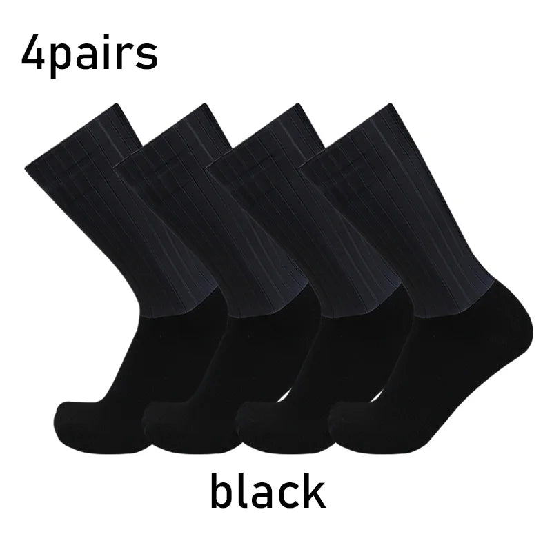 4 Pairs Anti Slip Silicone Cycling Socks