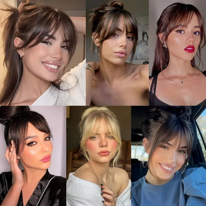 Women's Clip In Natural Middle Part Bangs Hair Extension