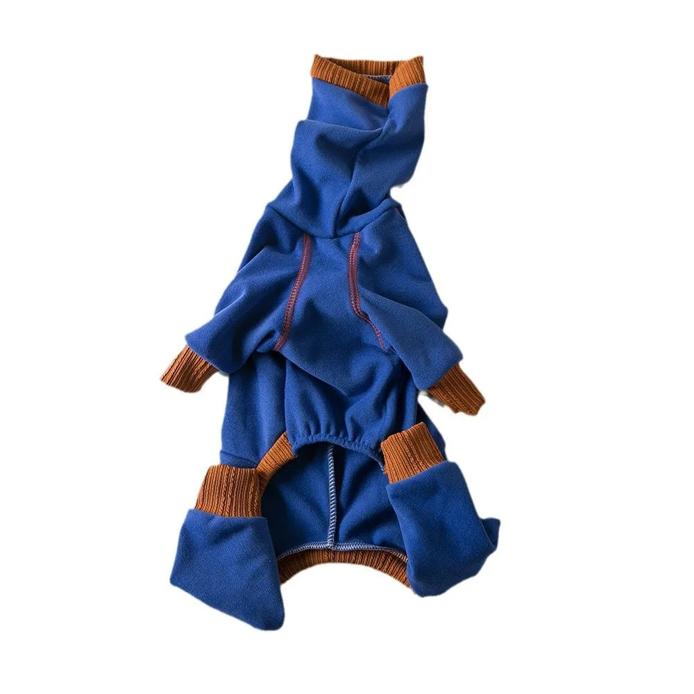 Plush High Neck Four Legged Dog Clothes Warm Pet Base Layer