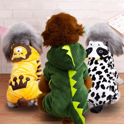 Soft Fleece Pet Jumpsuit Hoodie for Small Dogs & Cats Winter Coat